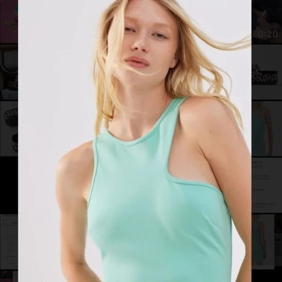 NWT Urban Outfitters Womens Bodycon Mini Dress M Mint Green Knit - Picture 3 of 7